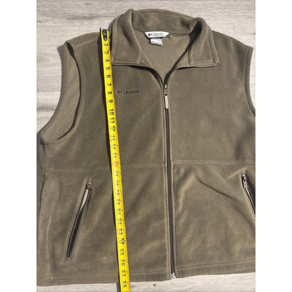 Columbia Fleece Vest Mens Size XXL Tan Brown - Picture 2 of 5